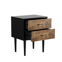 NACHTTISCH aus MDF mit 2 Schubladen, 50,8/38,1/33,47 cm, Braun - Braun, Holzwerkstoff (38.1/33.47/50.8cm) - Redom