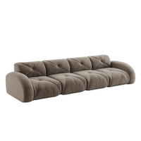 SOFA modulares rahmenloses Chenille-Sofa Brown 3 Pakete - Grau, Kunststoff (95/76/358cm) - Meubliv