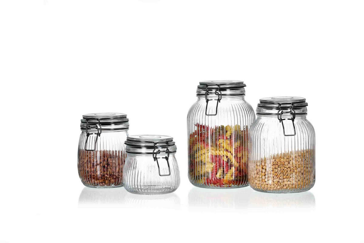 VORRATSGLÄSER MIT CLIP-VERSCHLUSS Lumos transparent 1,9 l 6er Set - Transparent, Glas (13/20/13cm) - Ritzenhoff Breker