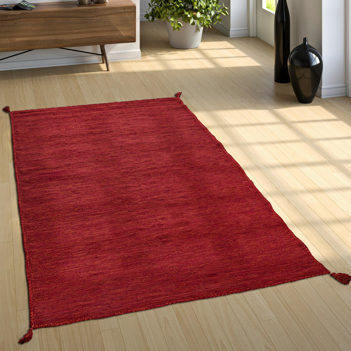 HOCHFLORTEPPICH 60/110 cm Kilim 210 - Rot, Textil (60/110cm) - Paco Home
