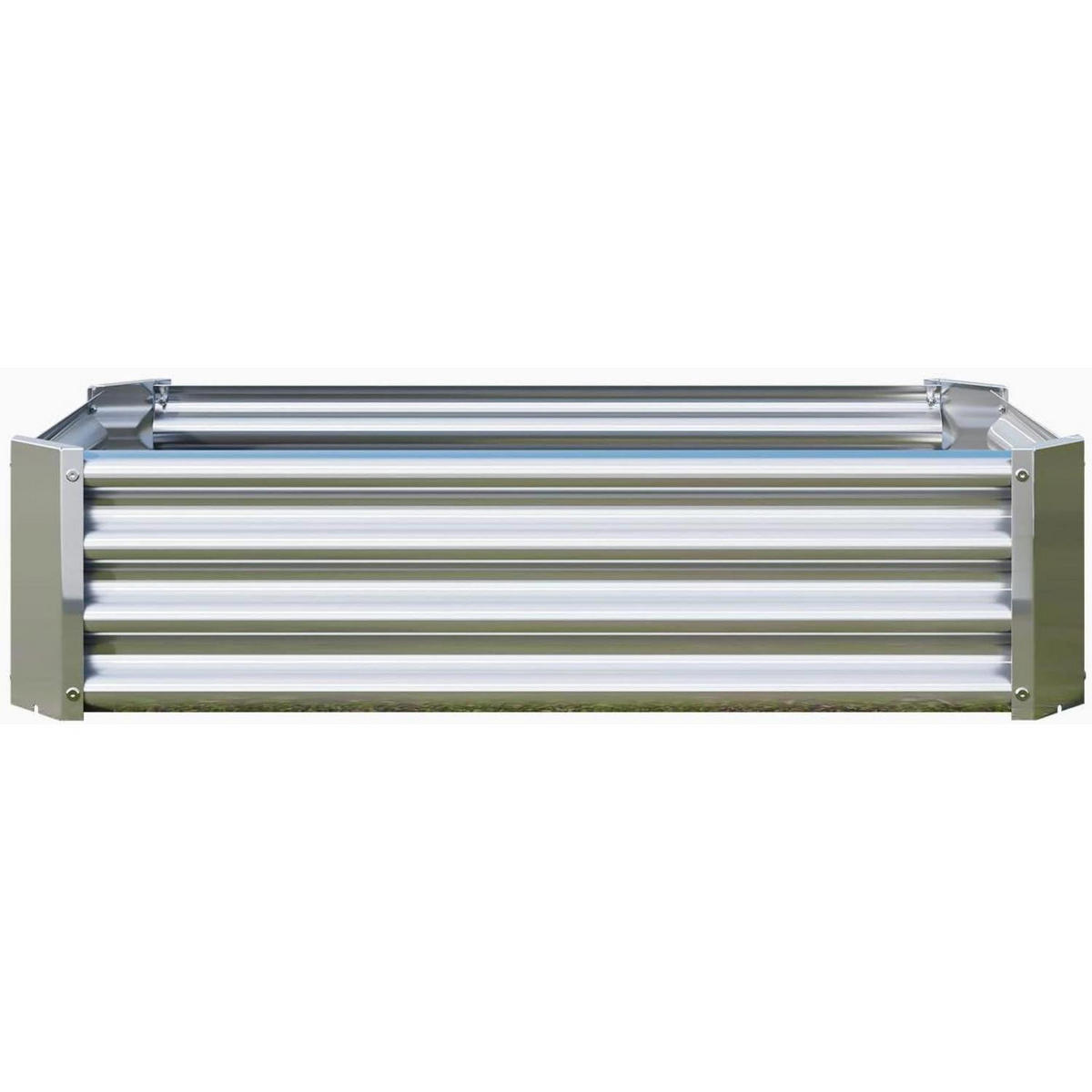 HOCHBEET-SET Metall Silber 120 x 60 x 30 cm - Silberfarben, Metall (60/30/120cm)