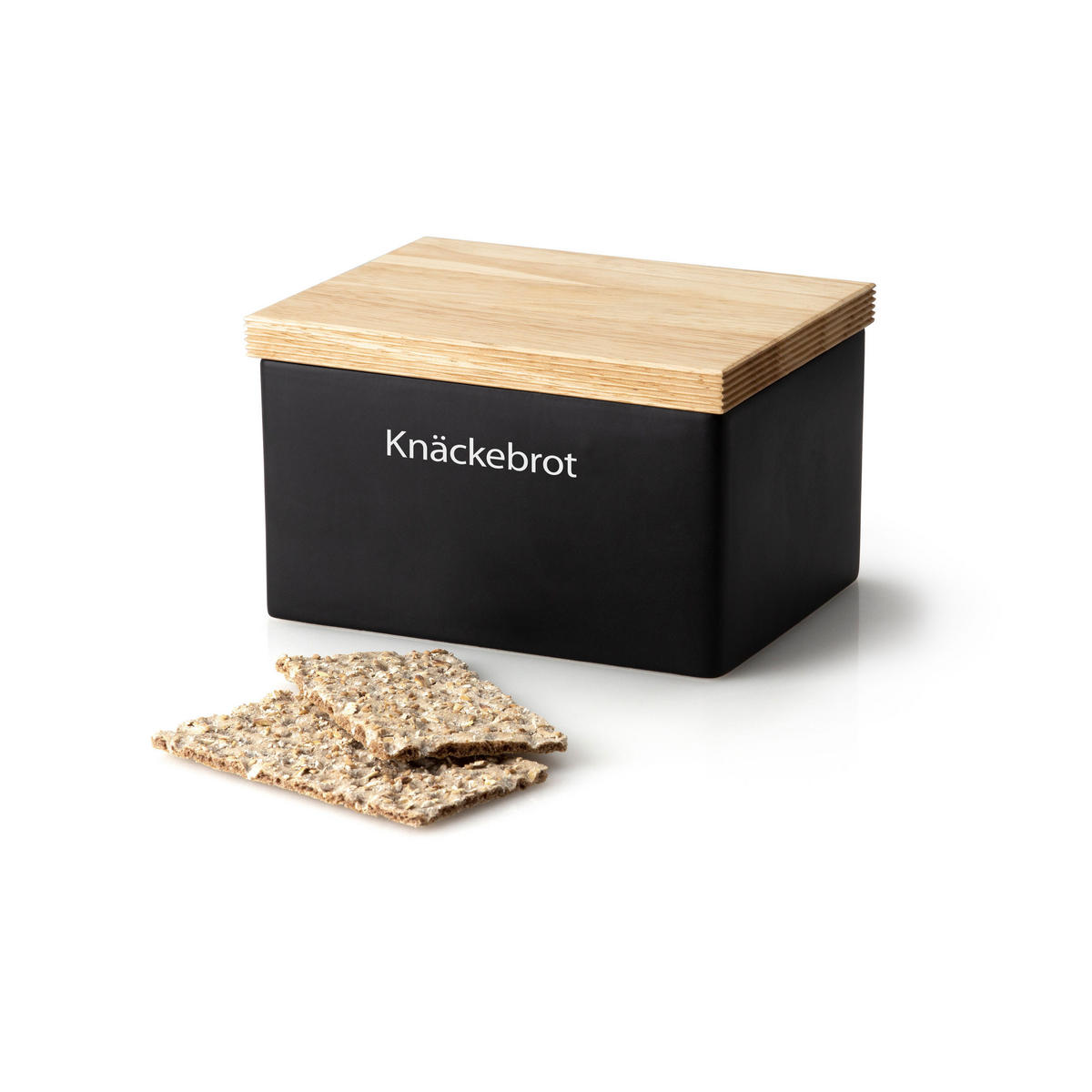 VORRATSDOSE mit Holzdeckel, Schwarz, 17.5 x 13.5 x 11 cm - Schwarz, Keramik (17/15/20cm) - Continenta