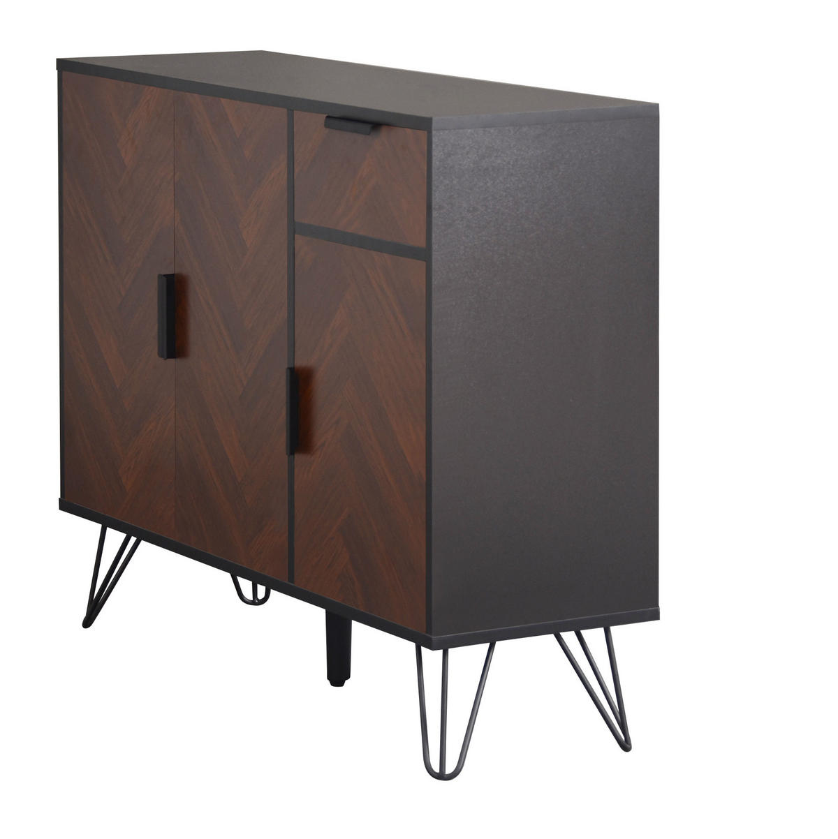 SIDEBOARD 90/30/71,5 cm schwarz holzfarben aus MDF mit Schublade - Schwarz, Holzwerkstoff (90/71.5/30cm) - OKWISH