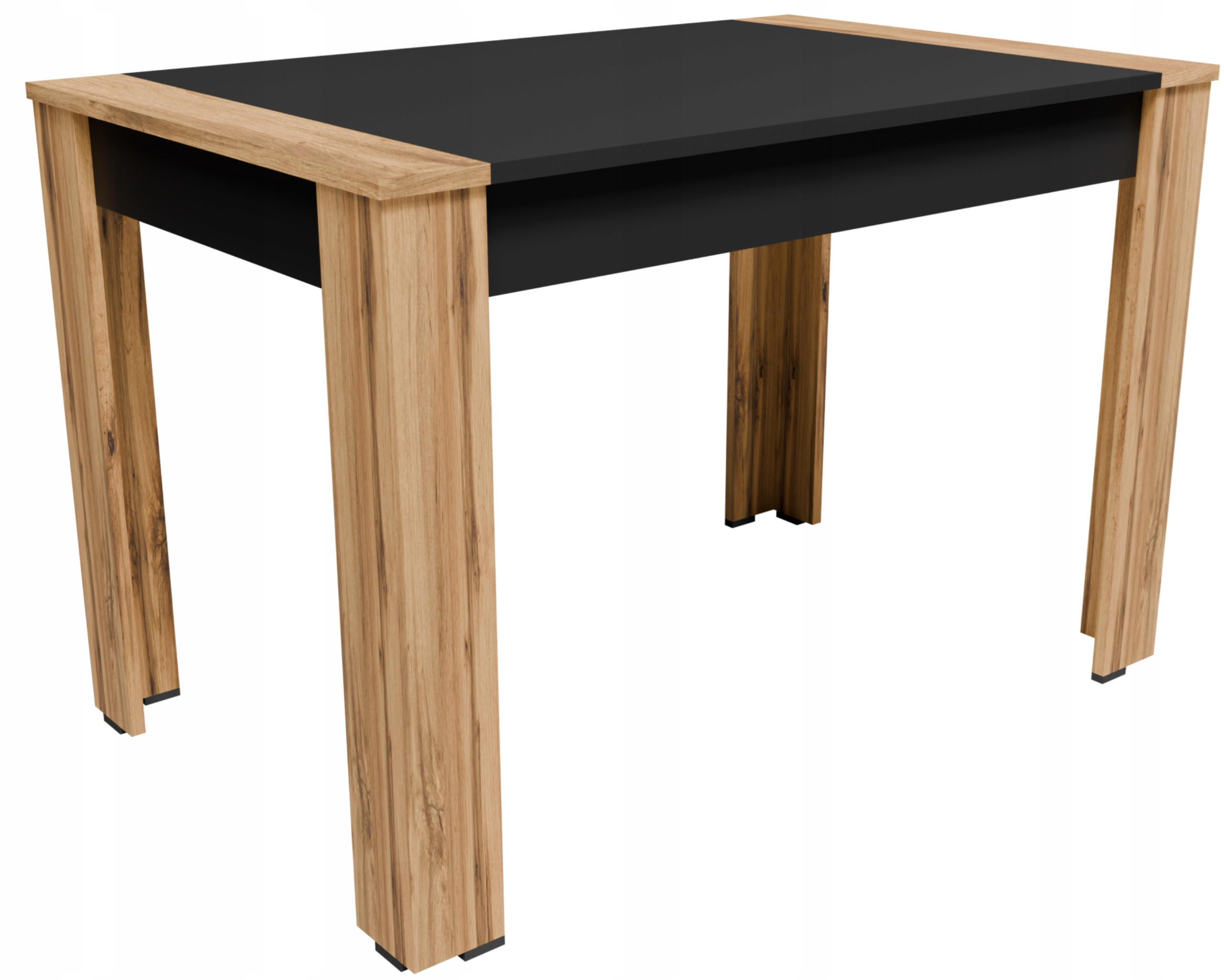 TISCH CR3-VEGA Schwarz-Wotan Eiche 110/60/75 cm - Eiche Wotan/Schwarz, Holzwerkstoff (60/110.4/75cm)