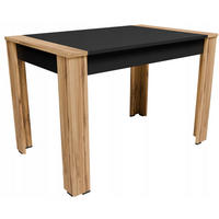 TISCH CR3-VEGA Schwarz-Wotan Eiche 110/60/75 cm - Eiche Wotan/Schwarz, Holzwerkstoff (60/110.4/75cm)