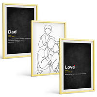 BILDER SET 3er Set - 40x60 cm Goldrahmen - Familiengeschichte, Kunst, Liebe, Vaterschaft - Goldfarben, Kunststoff (40/60cm) - TULUP