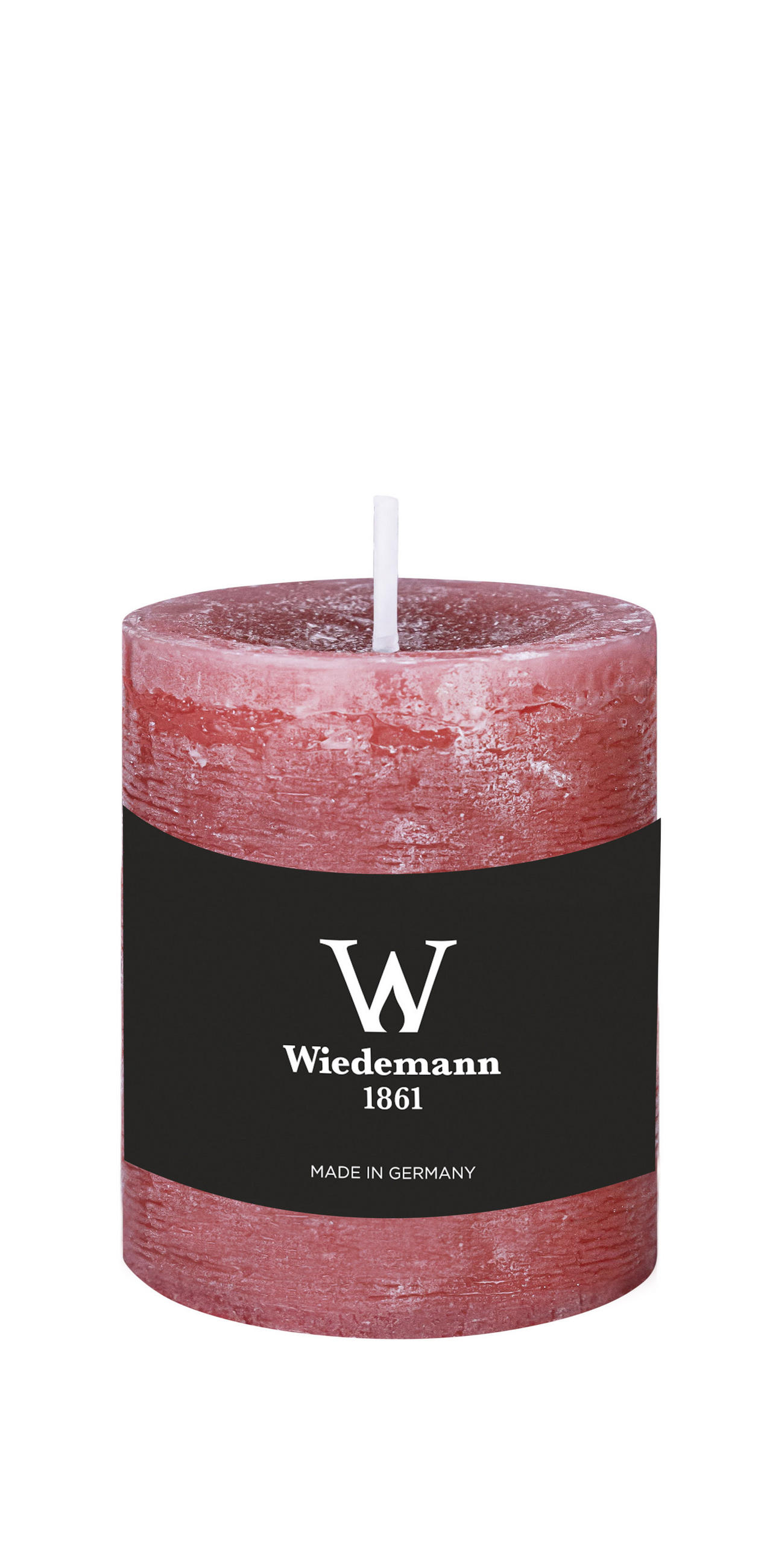 STUMPENKERZE Rustik Marble Style Altrosa 80 x Ø 68 mm, 1 Stück - Altrosa, Paraffin (8cm) - Wiedemann Kerzen
