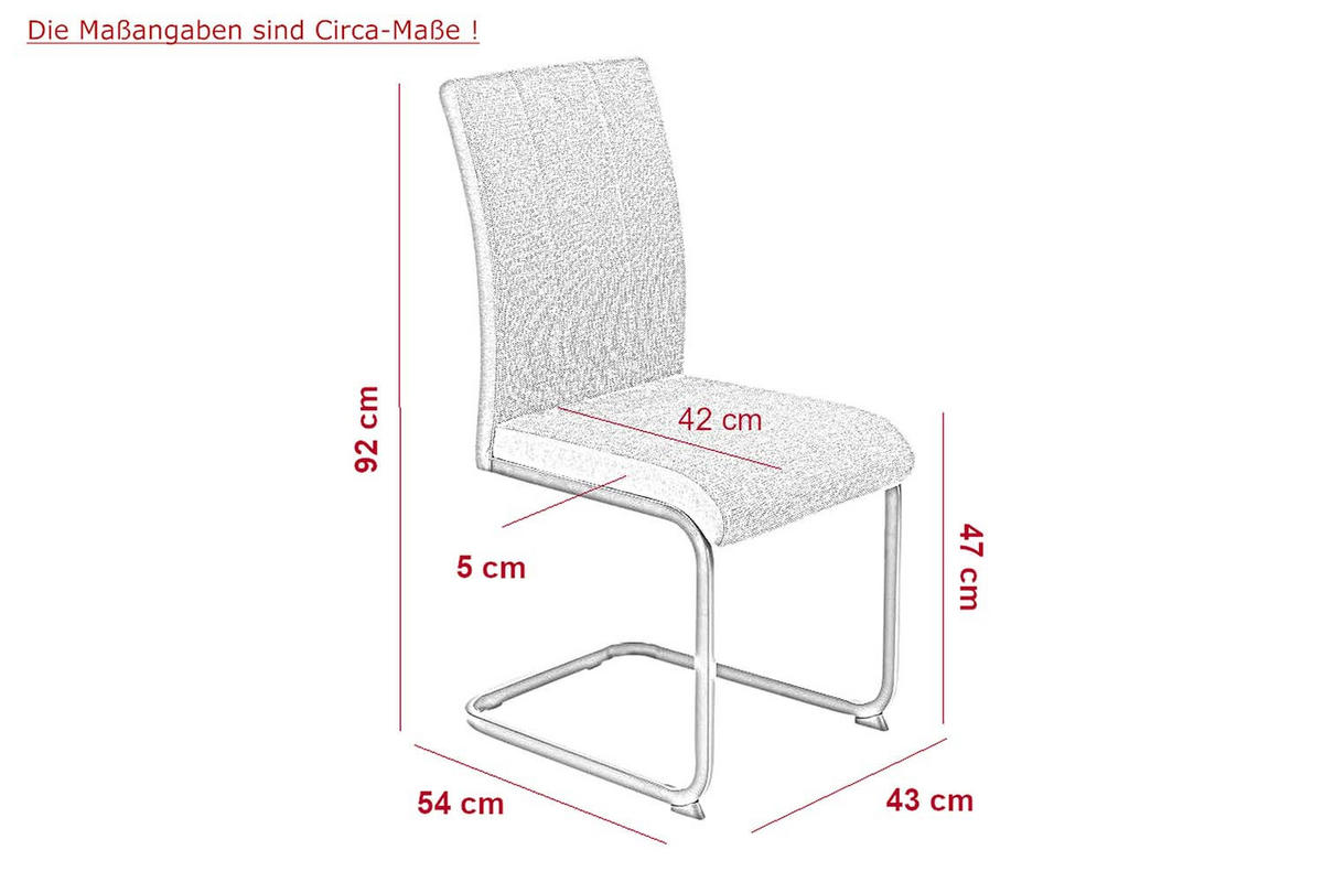 SCHWINGSTUHL 2 Stück Linn - Webstoff Braun - Schwarz/Braun, Textil/Metall (43/92/52cm) - Hela Vertriebs GmbH