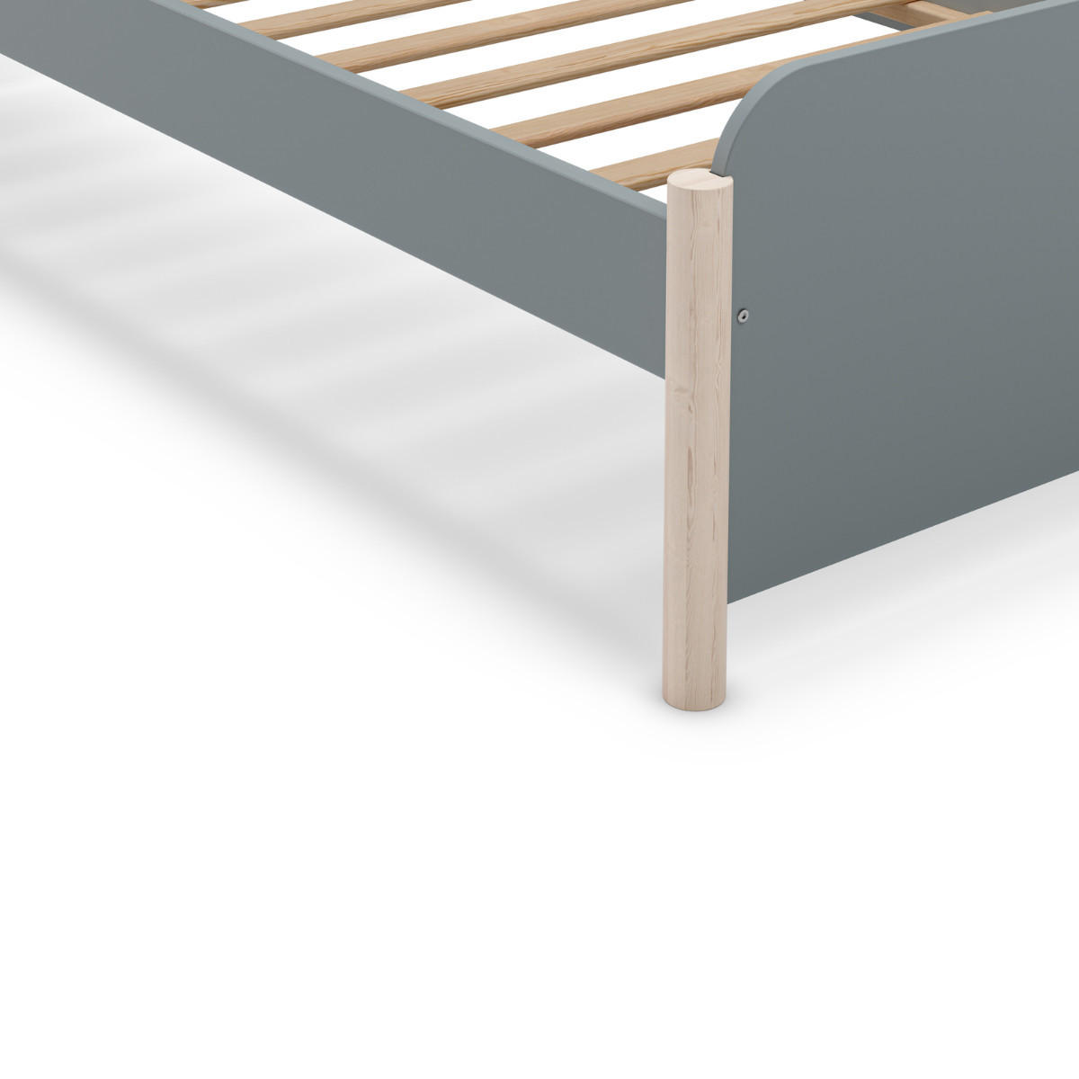 BETT 90x190 cm mit abgerundeten Formen 107,2/199/70 cm - Grün, Holz (190/90cm) - Calicosy