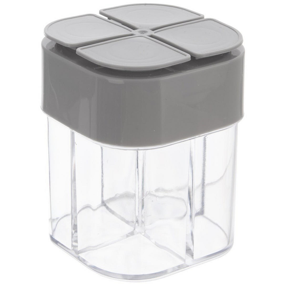 GEWÜRZDOSE Kemp 4 Fächer Transparent - Transparent, Kunststoff (6.5/8.5/6.5cm) - Orion 