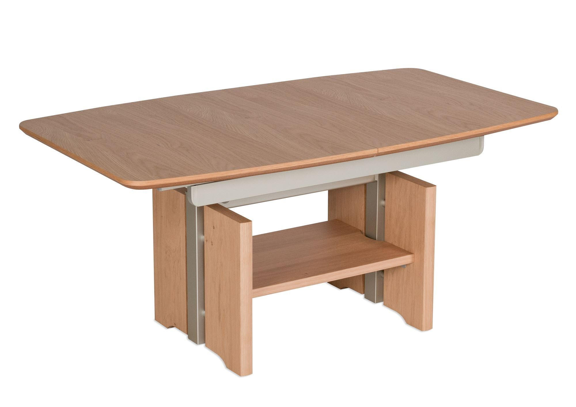 FUNKTIONSTISCH Caren höhenverstellbar und ausziehbar 120(160) x 70 x 54-73 Couchtisch massiv Wildeiche Bianco - Braun, Holz (120/70/54cm) - 58aufmkessel