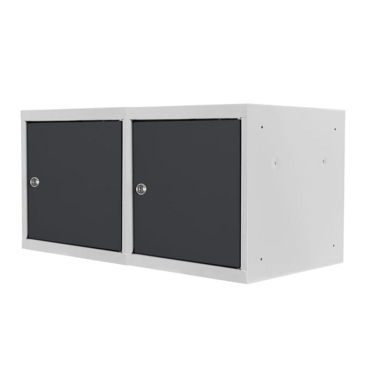 SCHLIESSFACHWÜRFEL 2x Blocky mit Zylinderschloss + 2 Schlüssel 40x40x40cm Lichtgrau/Anthrazitgrau - Anthrazit/Grau, Metall (40/40/40cm) - PROREGAL