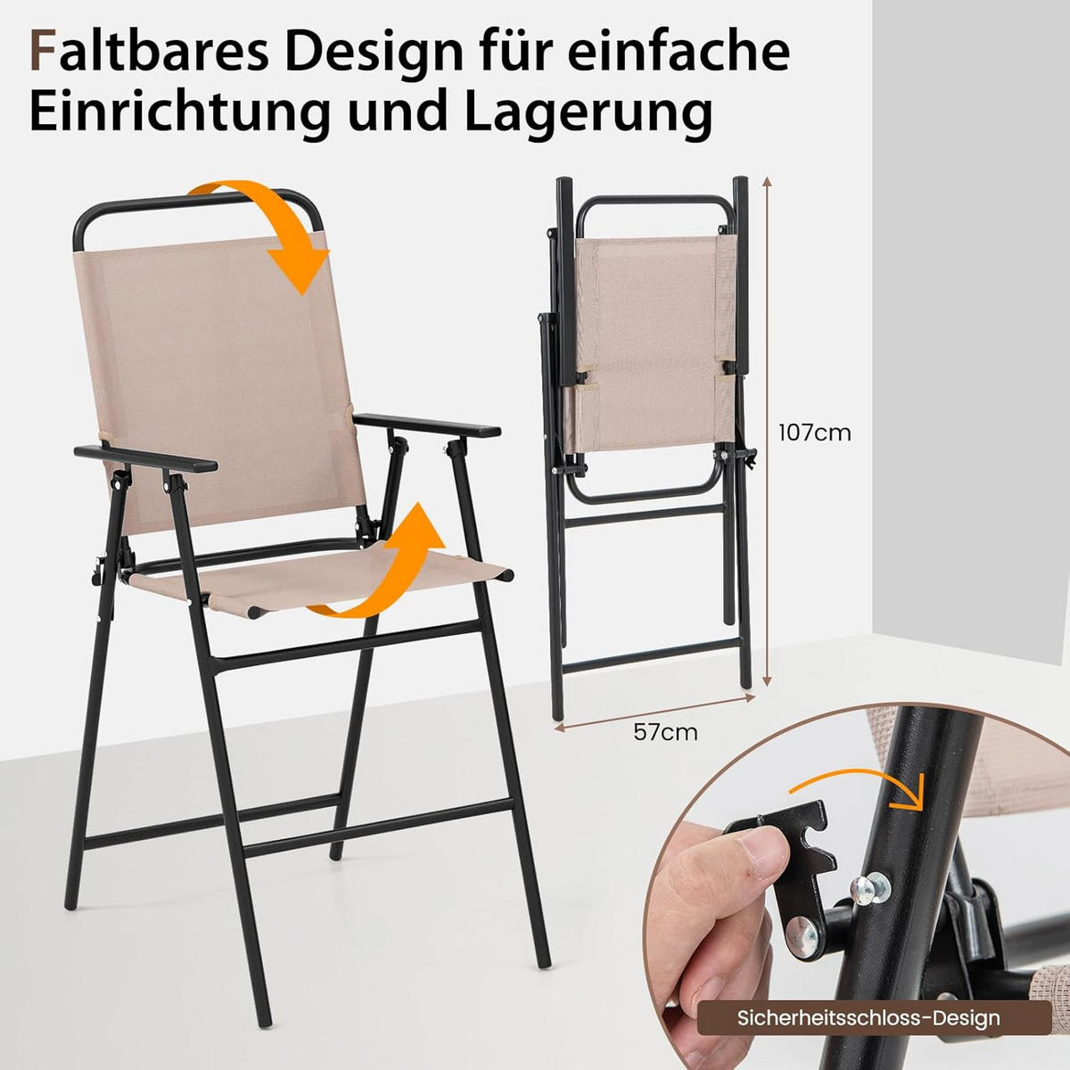 BARPALL SET Beige (3 delar) - Beige, Textil - COSTWAY
