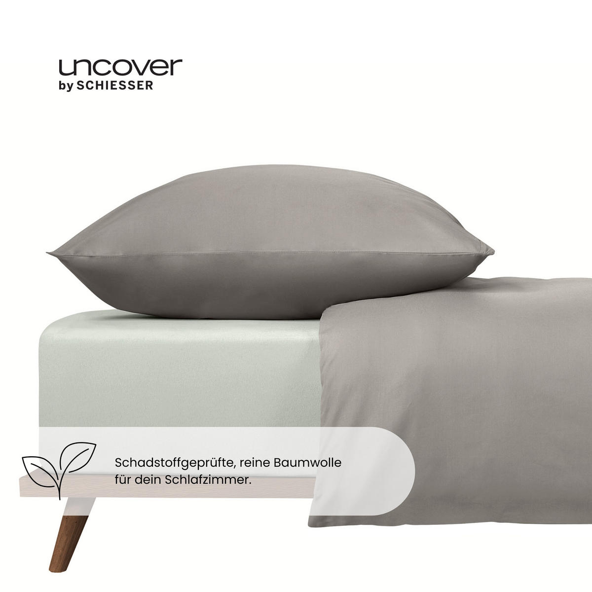 SPANNBETTLAKEN New Jersey - Edeljersey - 150 x 200 cm - Silber - Grau, Textil (150/200cm) - Uncover by Schiesser