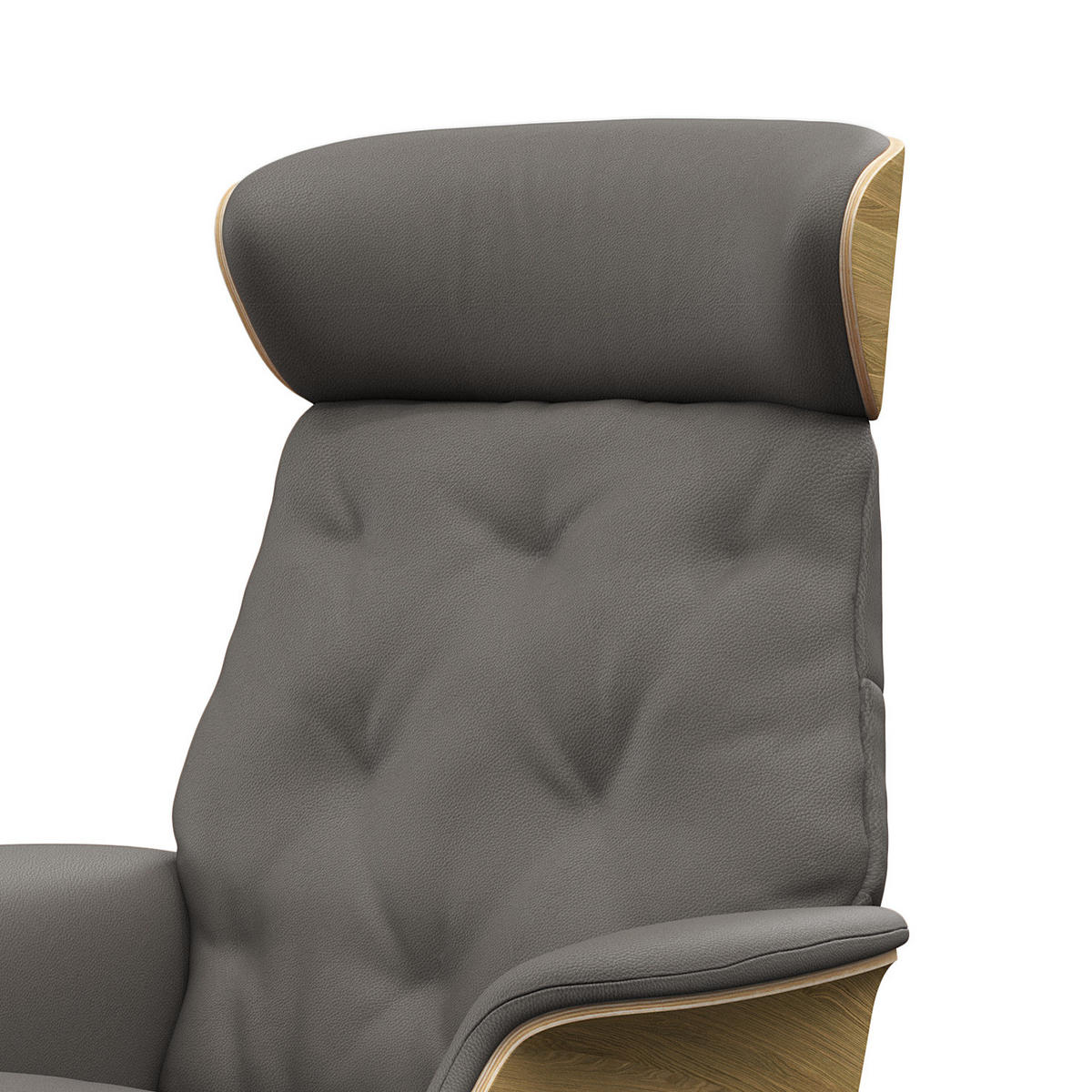 RELAXSESSEL - Echtleder - Schwarz/Grau, Leder/Metall (83/118/83cm) - home24