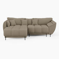ECKSOFA LEGRO Links Beige Bouclé-Stoff L-Form Couch mit Schlaffunktion & Bettkasten - Beige/Schwarz, Holz (180/285cm) - Barchello