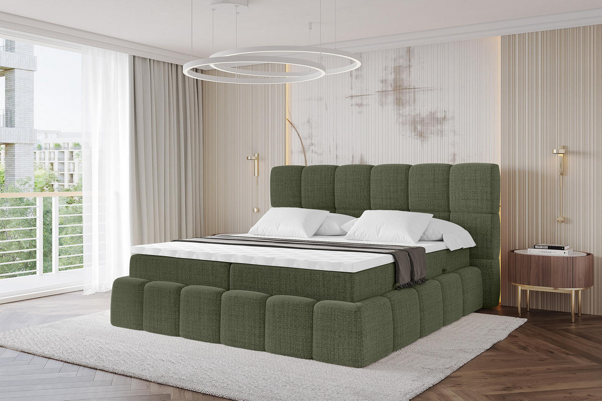 BOXBETT - AURI-H4 - 140x200 Grün Aragon - Grün, Holzwerkstoff (140/200cm) - ALTDECOR