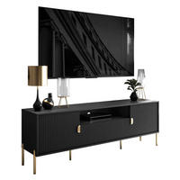 TV Rack DALIA 180 cm - Goldfarben/Schwarz, Holzwerkstoff (179/58/40cm) - Lookway