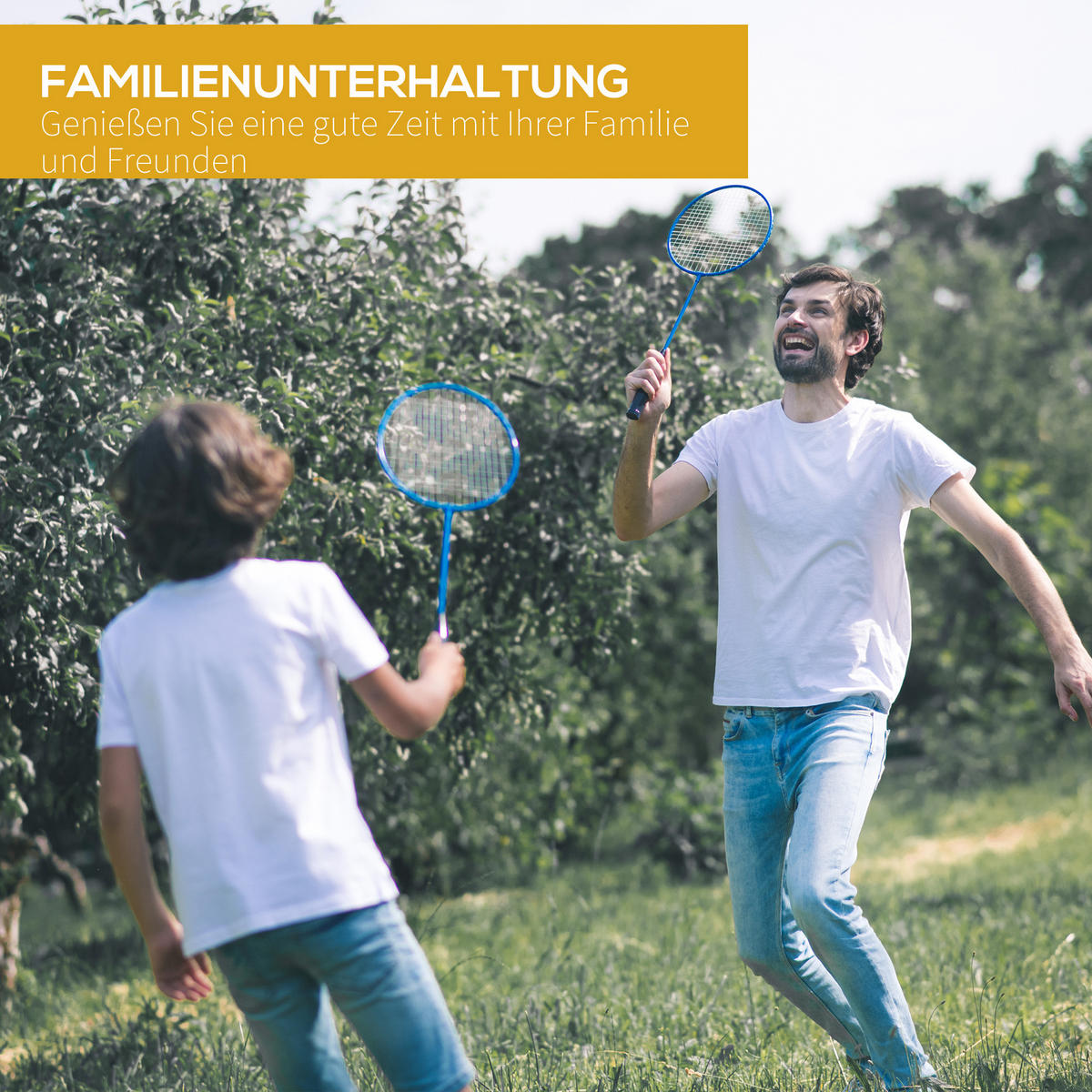 BADMINTONNETZ, Kunststoff, Gelb/Blau, 286L x 33B x 157H cm - Blau/Gelb, Kunststoff (33/286cm) - HOMCOM