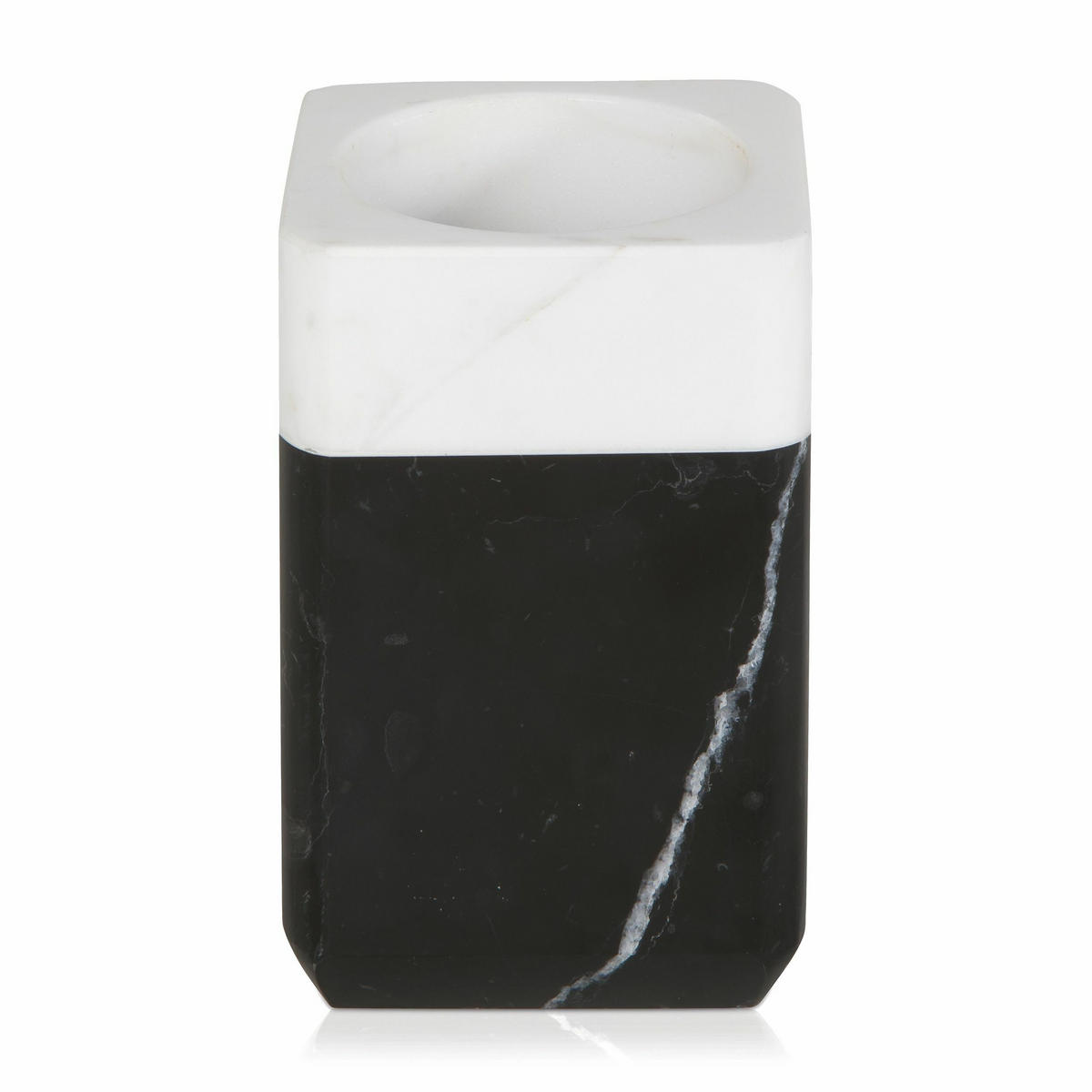 ZAHNBÜRSTENHALTER BLACK & WHITE - Schwarz, Stein (7.1/11.1/7.1cm) - MÖVE
