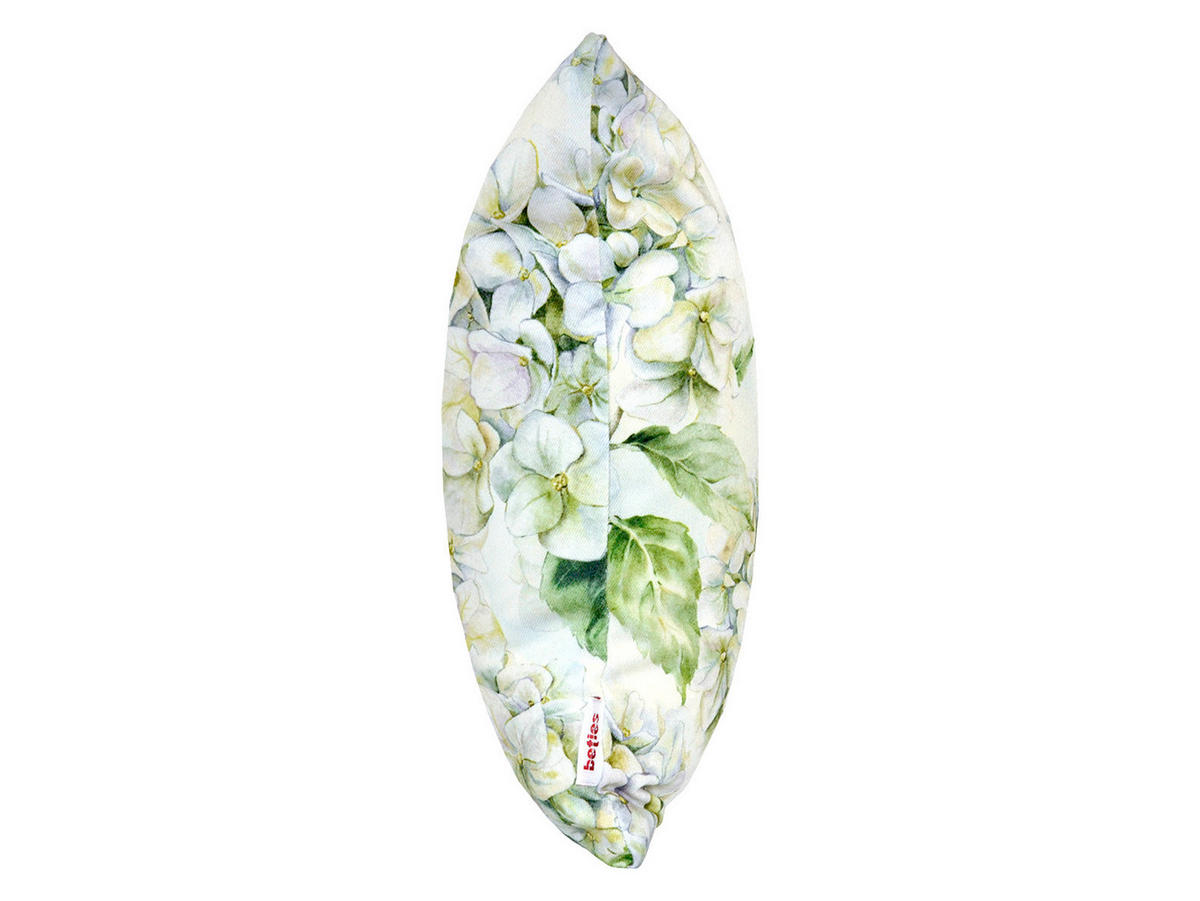 KISSENHÜLLE Landlust-Hortensie weiß 30/50 cm - Weiß/Grün, Textil (30/50cm) - beties Heimtextil