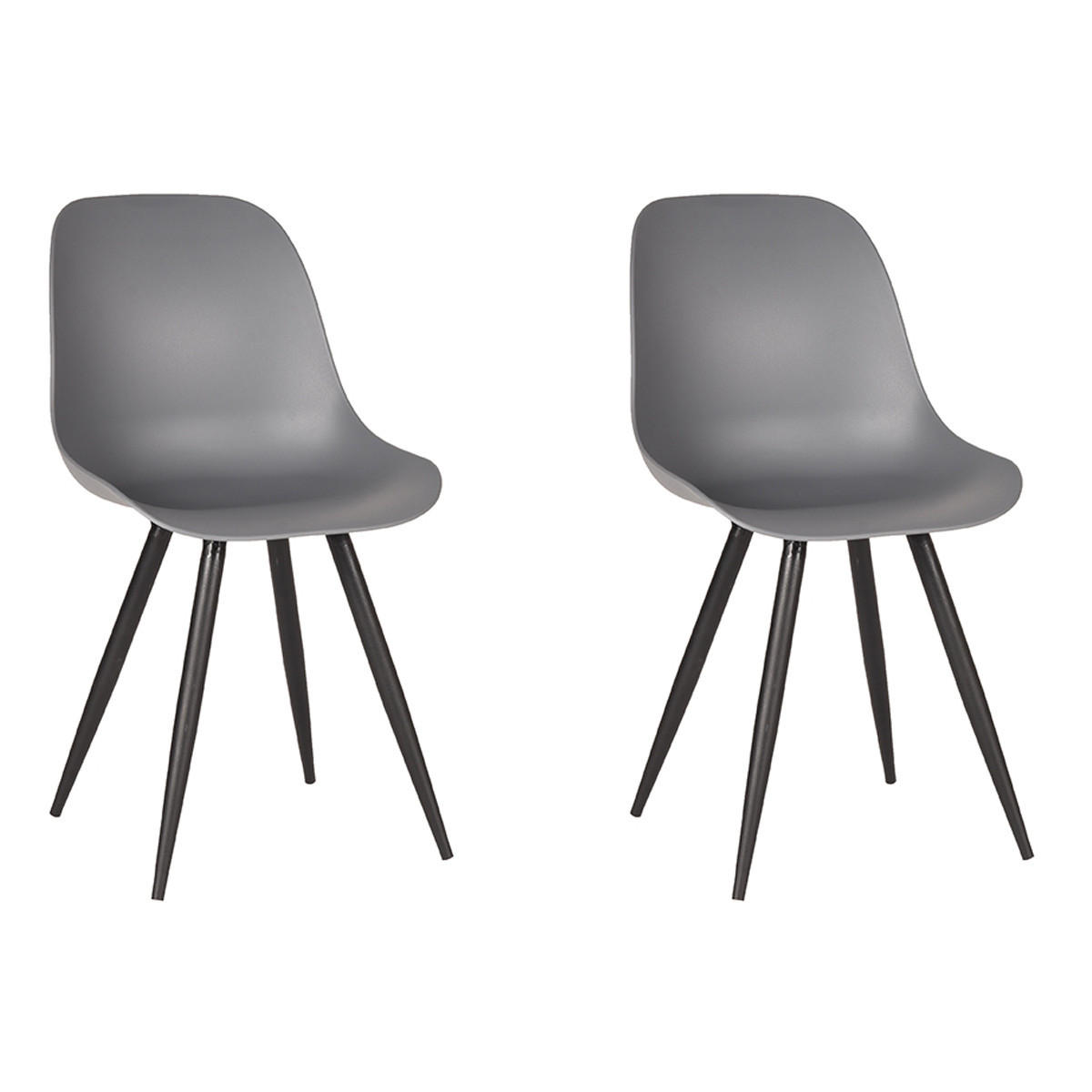 ESSZIMMERSTUHL Monza Grau 54/46/88 cm 2er-Set - Grau, Kunststoff (46/88/54cm) - LABEL51