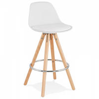 BARHOCKER Weiß 42x85x42cm - Buchefarben/Weiß, Holz/Kunststoff (42/85/42cm) - AlterEgo