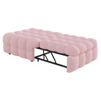 BETT 76/183 cm in Rosa – 2-in-1 ausziehbar mit Teddy-Bezug - Rosa, Textil (70/180cm) - BEAOK