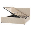 BETT mit Stauraum 160x200 cm Beige Rochefort - Beige, Textil (160/200cm) - Beliani