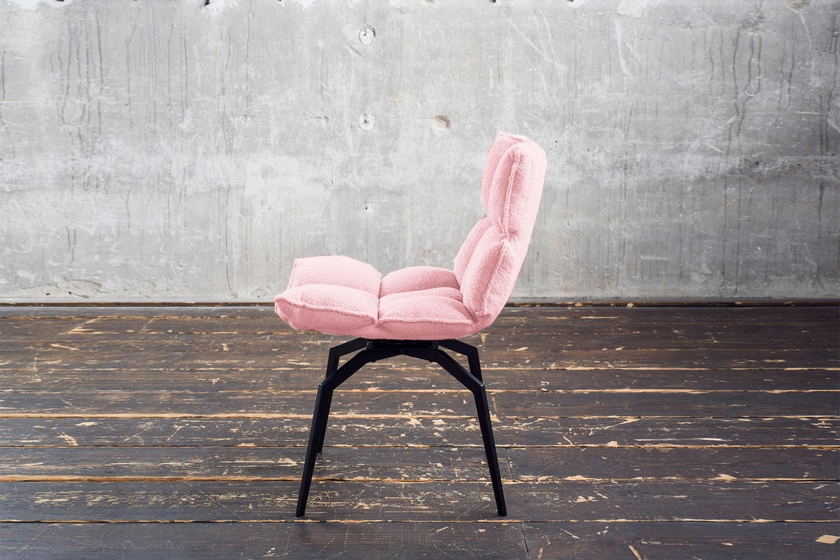 ESSZIMMERSTUHL BARO Pink Webstoff Drehbar (360°) (1er-Set) - Pink/Rosa, Kunststoff/Textil (54/86/65cm) - KAWOLA