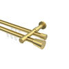 INNENLAUF-GARDINENSTANGEN-SET Prestige Sitra 320 cm (geteilt in 2 x 160 cm), 2-läufig, 20 mm Ø Messing-Optik - Messingfarben, Metall (320cm) - INTERDECO