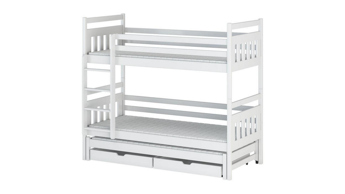 ETAGENBETT WEIß - Weiß, Holz (90/200cm) - FURNLUX