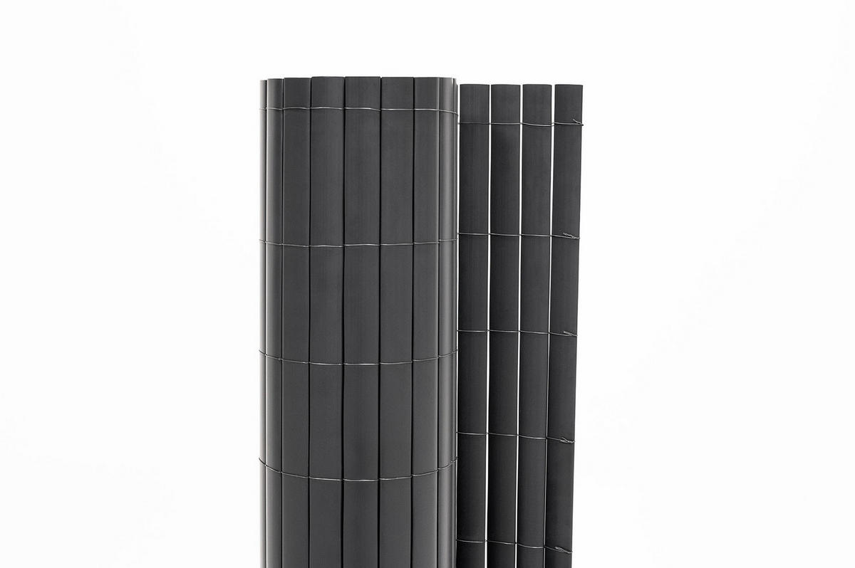 PVC Sichtschutzmatte VISO doppelseitig 3m x 1,8m Anthrazitgrau - Anthrazit, Metall (300/180cm) - Casanoov