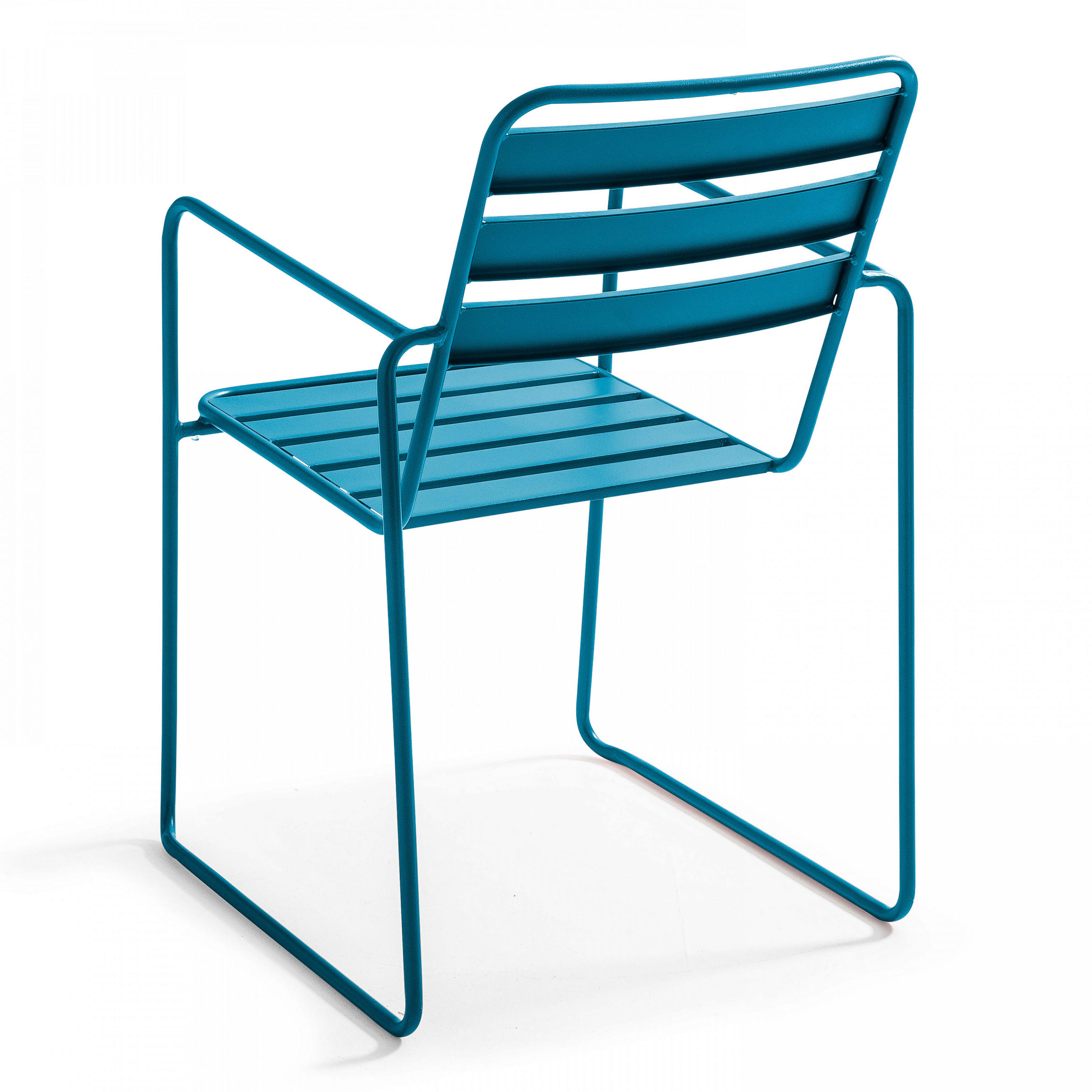 GARTENSTUHL, Pazifikblau - Blau, Metall (52/83/60cm) - Oviala