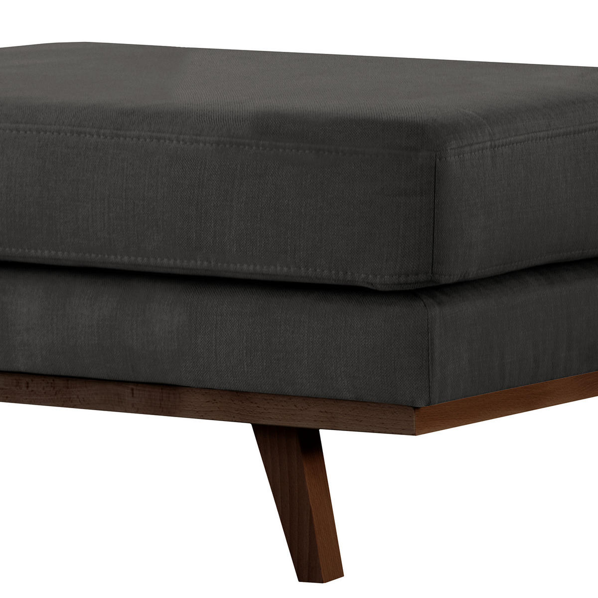 POLSTERHOCKER - Anthrazit/Buchefarben, Buchenholz/Textil (85/43/60cm) - home24