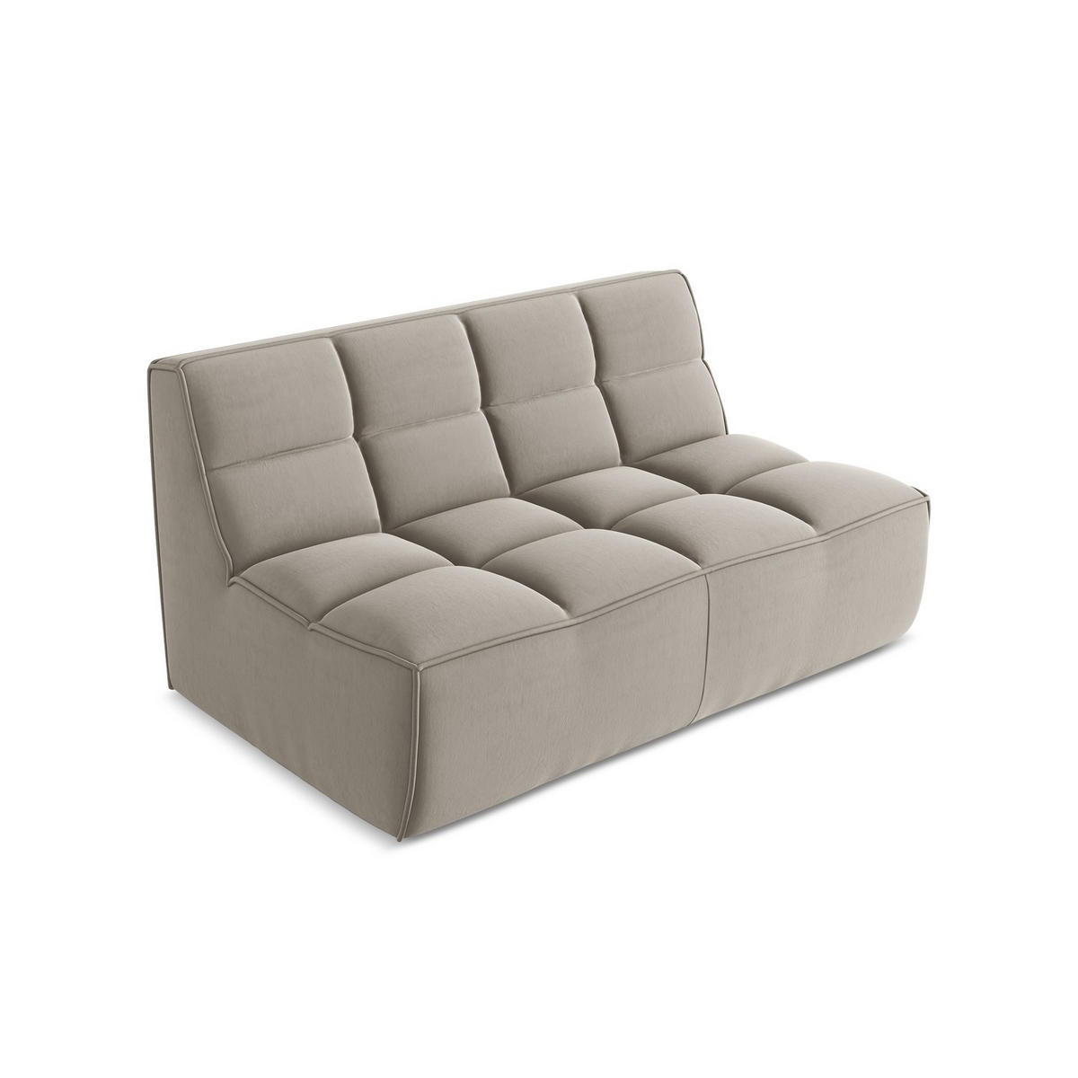 2-SITZER-SOFA Samt Stoff Grau - Taupe/Schwarz, Kunststoff/Textil (160/75/93cm) - LaMiaSofa