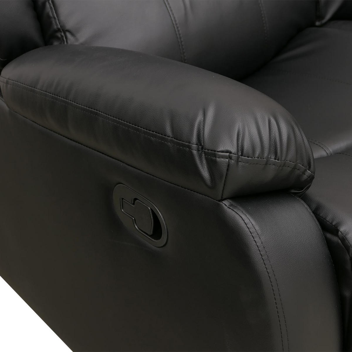 3ER KINOSESSEL Schwarz - Schwarz, Textil (181/107/164cm) - MCW