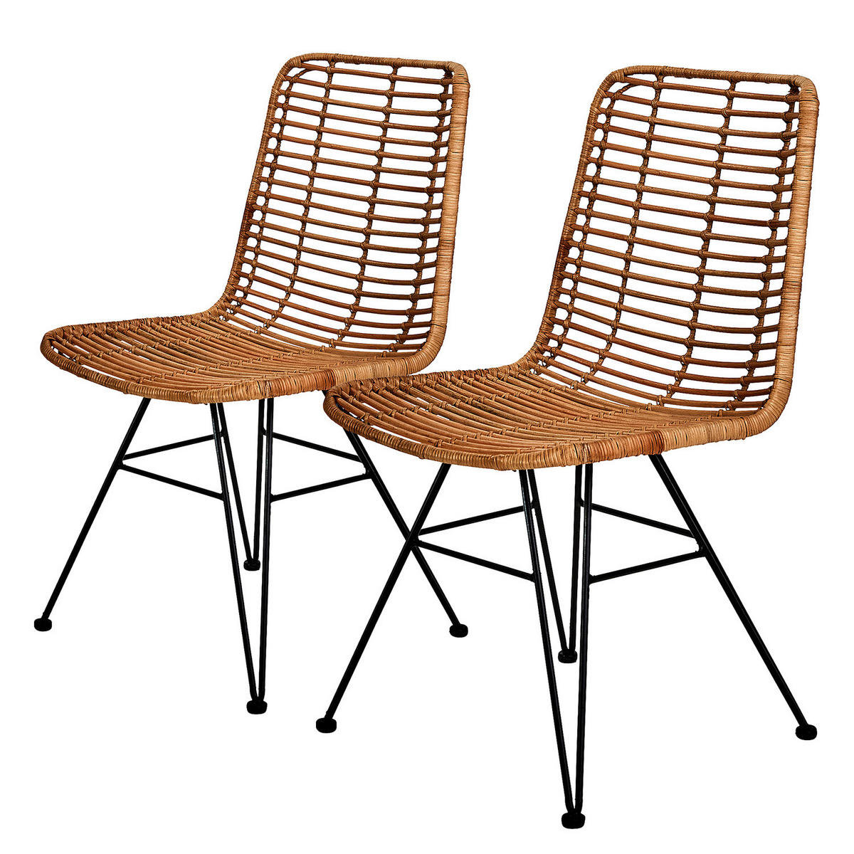 STUHL (2er Set) Hacienda - Braun, Naturmaterialien (58/90/48cm) - Butlers