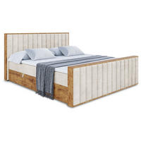 BOXBETT mit Matratze H3 und Lattenrost - LOLLI4-Z - 200x200 - Beige Casablanca - Beige, Holzwerkstoff (200/200cm) - ALTDECOR