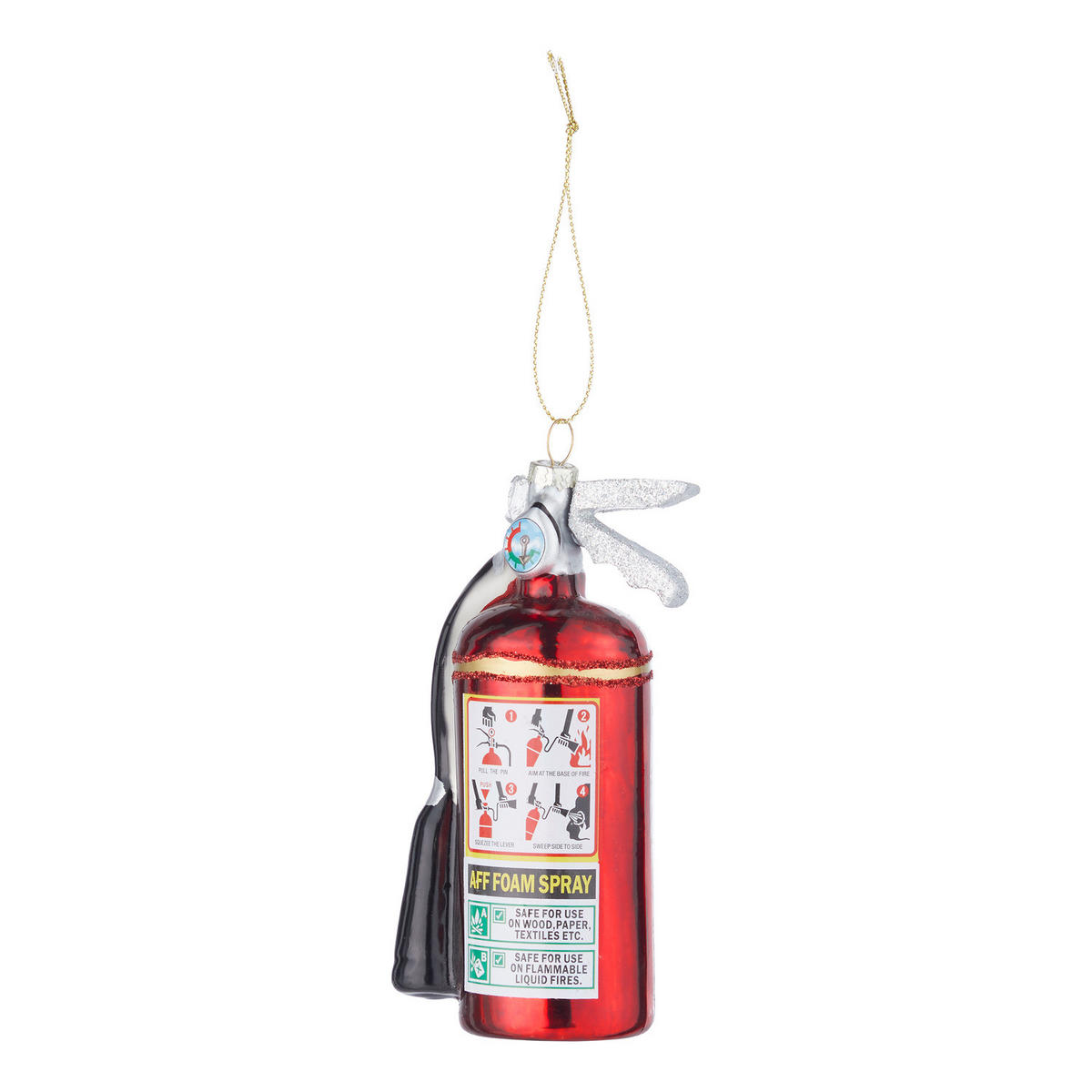 BAUMANHÄNGER HANG ON Feuerlöscher - Rot, Glas (4/12/5cm) - Butlers