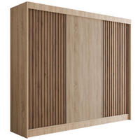 KLEIDERSCHRANK mit Lamel-Schiebetüren VILANv2 - 250 cm Sonoma Eiche+Sonoma Eiche+Lamelle Eiche Wotan - Eiche Wotan/Sonoma Eiche, Holzwerkstoff (250/215/61cm) - ALTDECOR