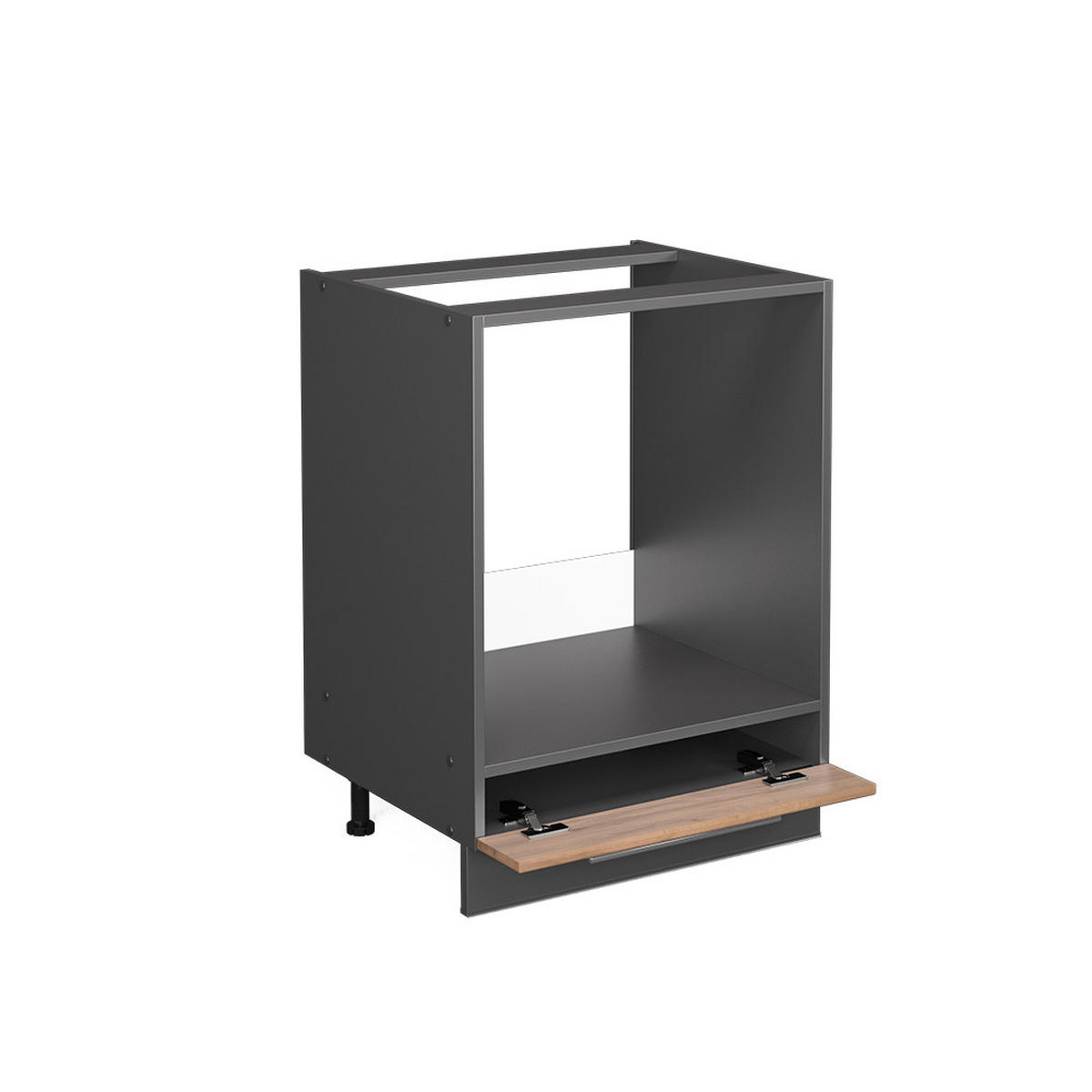 HERDUMBAUSCHRANK Fame-Line Goldkraft Eiche 60 cm, AP Marmor - Anthrazit/Eiche Wotan, Holzwerkstoff (60/82/60cm) - Vicco
