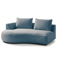 OTTOMANE - modular - Blau/Schwarz, Kunststoff/Textil (196/82/146cm) - home24