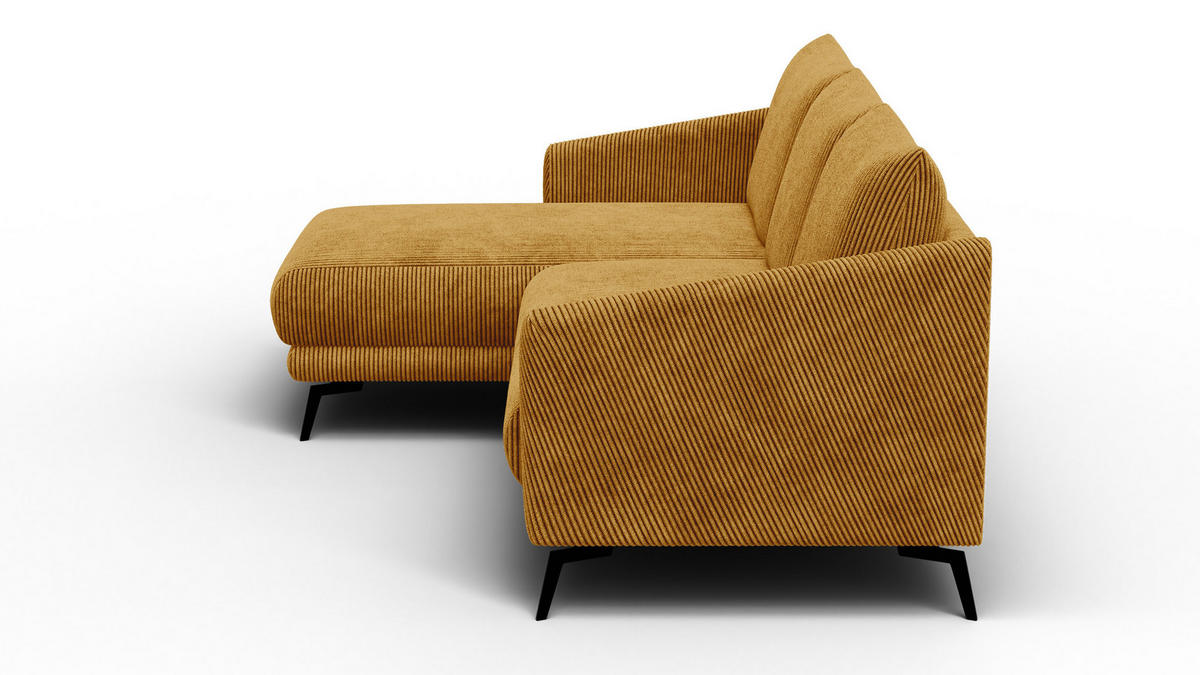 ECKSOFA VILT 3-Sitzer, safran - Gelb/Schwarz, Holzwerkstoff/Textil (221/156cm) - Courtois Laville