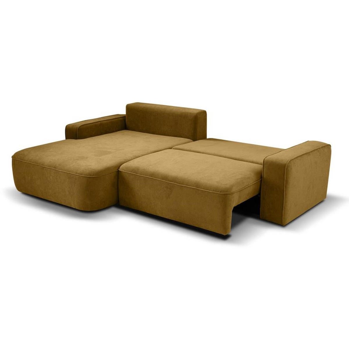 ECKSCHLAFSOFA Torre gelb velours links - Gelb, Textil (258/171cm) - Beautysofa