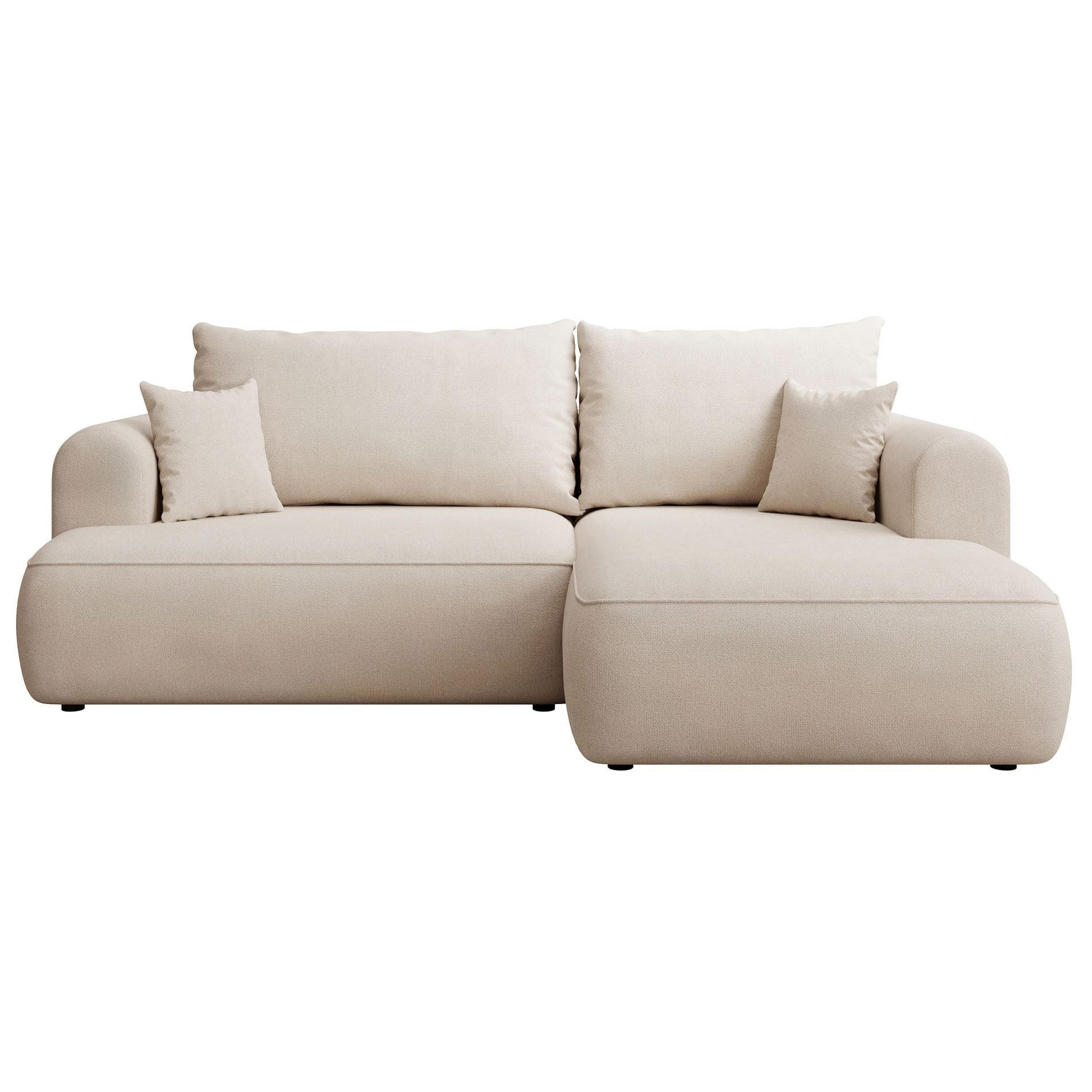 ROHOVÁ rozkladacia pohovka Ovo Mini krémová, ženilkový poťah Easy-Clean - čierna/krémová, textil/plast (156/238cm) - Selsey