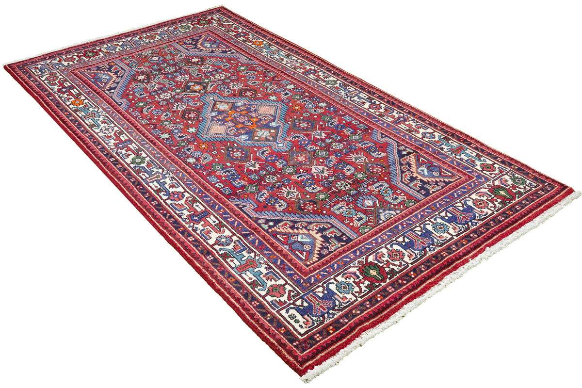 ORIENTTEPPICH handgeknüpft Assadabad Rot 214/121 cm Schurwolle - Rot, Textil (121/214cm) - Looma
