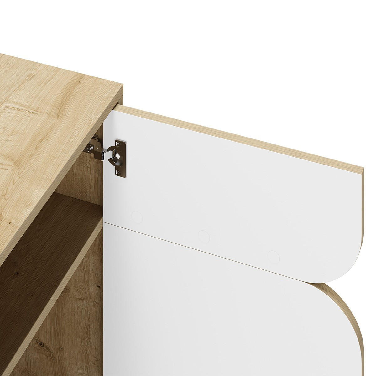 SIDEBOARD mit Metallfüßen Flora - 95/40/79 cm - Weiß, Holzwerkstoff (40/79.3/20.9cm) - Calicosy