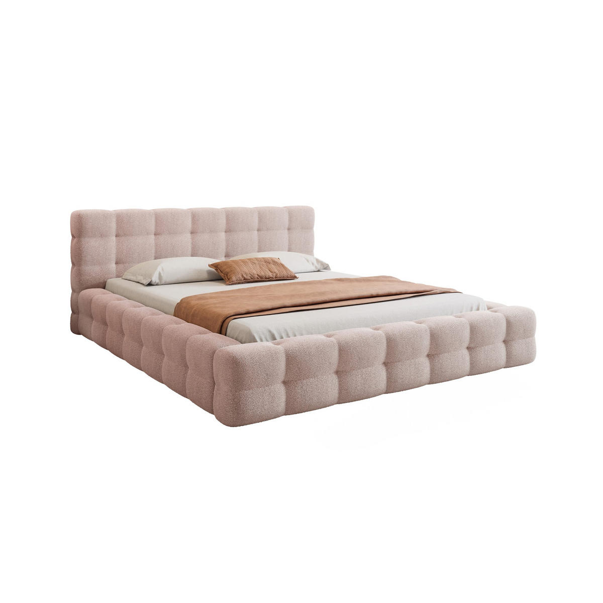 POLSTERBETT Calida 140x200 cm, Hellrosa - Pink, Textil (140/200cm) - Fedve