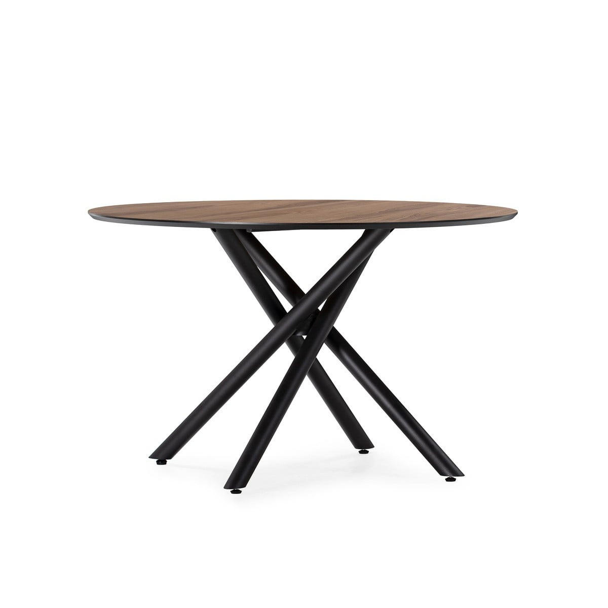 ESSTISCH mit Metallbeinen 120/76/120 cm - Nussbaumfarben, Holzwerkstoff (126/120/76cm) - Calicosy